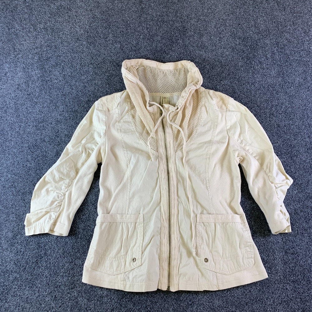 XCVI Jacket Womens PS Beige Good Textured Funnel Neck Full Zip 11641RS-P